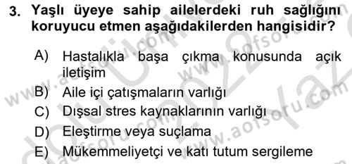 Psiko-Sosyal Rehabilitasyon Dersi 2022 - 2023 Yılı Yaz Okulu Sınav Soruları 3. Soru
