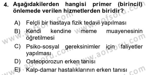 Psiko-Sosyal Rehabilitasyon Dersi 2022 - 2023 Yılı Yaz Okulu Sınav Soruları 4. Soru