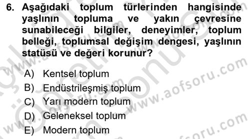 Psiko-Sosyal Rehabilitasyon Dersi 2023 - 2024 Yılı (Final) Dönem Sonu Sınav Soruları 6. Soru