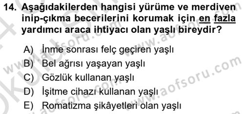 Psiko-Sosyal Rehabilitasyon Dersi 2023 - 2024 Yılı Yaz Okulu Sınav Soruları 14. Soru