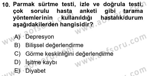Psiko-Sosyal Rehabilitasyon Dersi 2024 - 2025 Yılı (Vize) Ara Sınav Soruları 10. Soru