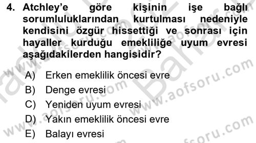 Psiko-Sosyal Rehabilitasyon Dersi 2024 - 2025 Yılı (Vize) Ara Sınav Soruları 4. Soru
