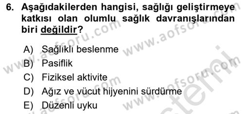 Psiko-Sosyal Rehabilitasyon Dersi 2024 - 2025 Yılı (Vize) Ara Sınav Soruları 6. Soru