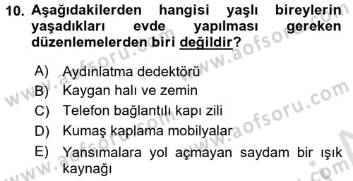 Psiko-Sosyal Rehabilitasyon Dersi 2024 - 2025 Yılı (Final) Dönem Sonu Sınav Soruları 10. Soru