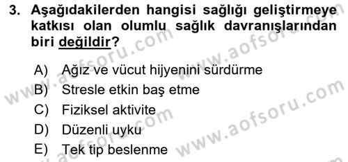 Psiko-Sosyal Rehabilitasyon Dersi 2024 - 2025 Yılı Yaz Okulu Sınav Soruları 3. Soru