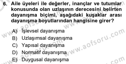 Psiko-Sosyal Rehabilitasyon Dersi 2024 - 2025 Yılı Yaz Okulu Sınav Soruları 6. Soru