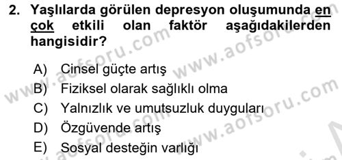 Psiko-Sosyal Rehabilitasyon Dersi 2025 - 2026 Yılı (Vize) Ara Sınav Soruları 2. Soru