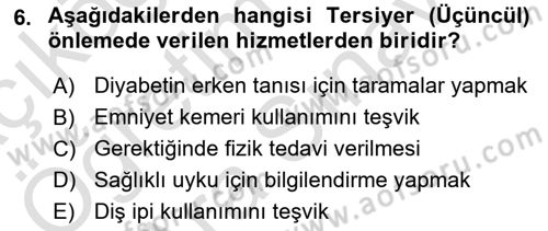 Psiko-Sosyal Rehabilitasyon Dersi 2025 - 2026 Yılı (Vize) Ara Sınav Soruları 6. Soru