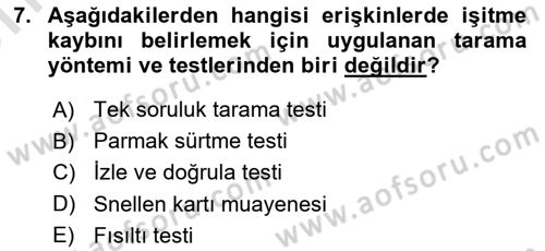Psiko-Sosyal Rehabilitasyon Dersi 2025 - 2026 Yılı (Vize) Ara Sınav Soruları 7. Soru