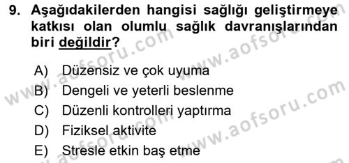 Psiko-Sosyal Rehabilitasyon Dersi 2025 - 2026 Yılı (Vize) Ara Sınav Soruları 9. Soru