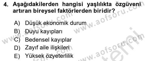 Psiko-Sosyal Rehabilitasyon Dersi 2025 - 2026 Yılı (Final) Dönem Sonu Sınav Soruları 4. Soru