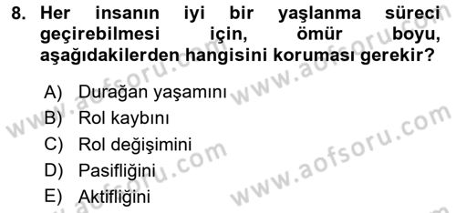 Psiko-Sosyal Rehabilitasyon Dersi 2025 - 2026 Yılı (Final) Dönem Sonu Sınav Soruları 8. Soru