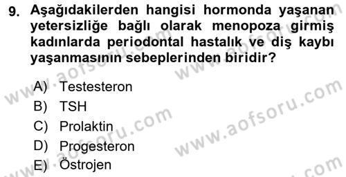 Yaşlı Psikolojisi Dersi 2018 - 2019 Yılı 3 Ders Sınav Soruları 9. Soru