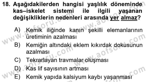 Yaşlı Psikolojisi Dersi 2018 - 2019 Yılı (Vize) Ara Sınav Soruları 18. Soru