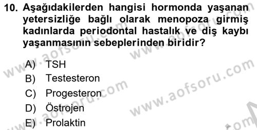Yaşlı Psikolojisi Dersi 2018 - 2019 Yılı Yaz Okulu Sınav Soruları 10. Soru