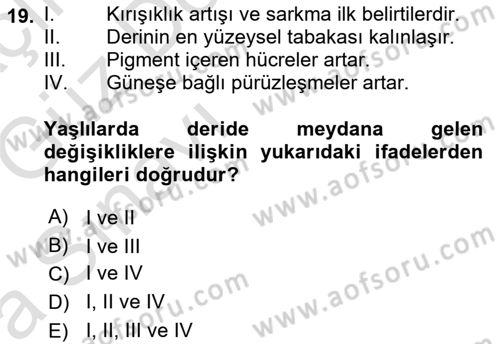Yaşlı Psikolojisi Dersi 2019 - 2020 Yılı (Vize) Ara Sınav Soruları 19. Soru
