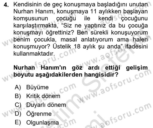 Yaşlı Psikolojisi Dersi 2019 - 2020 Yılı (Vize) Ara Sınav Soruları 4. Soru