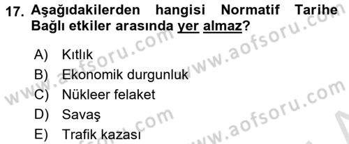 Yaşlı Psikolojisi Dersi 2021 - 2022 Yılı (Vize) Ara Sınav Soruları 17. Soru