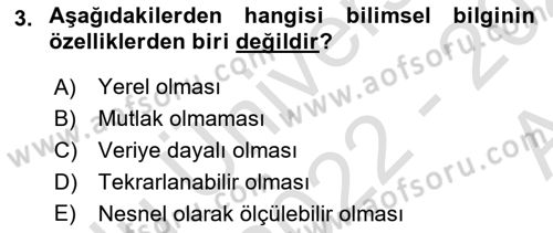 Yaşlı Psikolojisi Dersi 2022 - 2023 Yılı (Vize) Ara Sınav Soruları 3. Soru