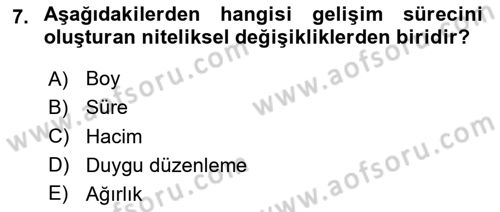 Yaşlı Psikolojisi Dersi 2024 - 2025 Yılı Yaz Okulu Sınav Soruları 7. Soru