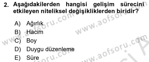 Yaşlı Psikolojisi Dersi 2025 - 2026 Yılı (Vize) Ara Sınav Soruları 2. Soru