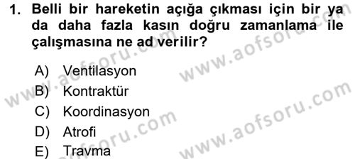 Fiziksel Rehabilitasyon Dersi 2016 - 2017 Yılı 3 Ders Sınav Soruları 1. Soru