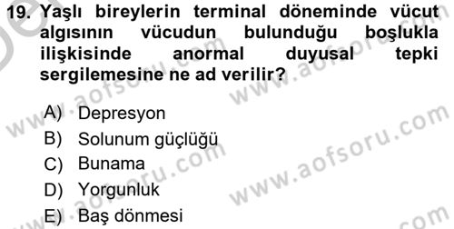 Fiziksel Rehabilitasyon Dersi 2016 - 2017 Yılı 3 Ders Sınav Soruları 19. Soru