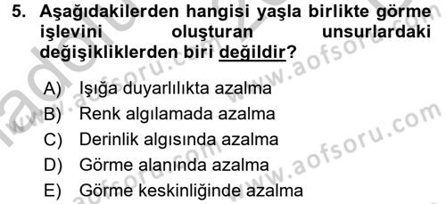 Fiziksel Rehabilitasyon Dersi 2016 - 2017 Yılı 3 Ders Sınav Soruları 5. Soru