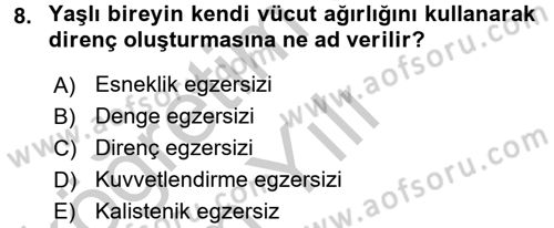 Fiziksel Rehabilitasyon Dersi 2016 - 2017 Yılı 3 Ders Sınav Soruları 8. Soru