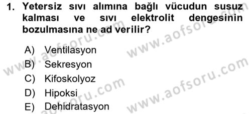 Fiziksel Rehabilitasyon Dersi 2016 - 2017 Yılı (Vize) Ara Sınav Soruları 1. Soru