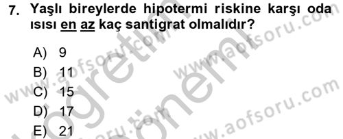 Fiziksel Rehabilitasyon Dersi 2016 - 2017 Yılı (Vize) Ara Sınav Soruları 7. Soru