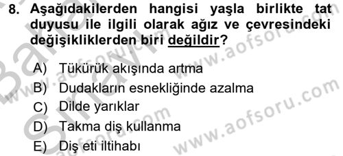 Fiziksel Rehabilitasyon Dersi 2016 - 2017 Yılı (Vize) Ara Sınav Soruları 8. Soru