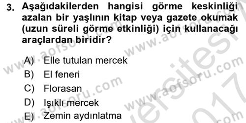 Fiziksel Rehabilitasyon Dersi 2016 - 2017 Yılı (Final) Dönem Sonu Sınav Soruları 3. Soru
