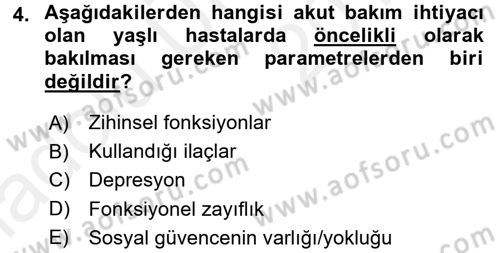 Fiziksel Rehabilitasyon Dersi 2017 - 2018 Yılı 3 Ders Sınav Soruları 4. Soru