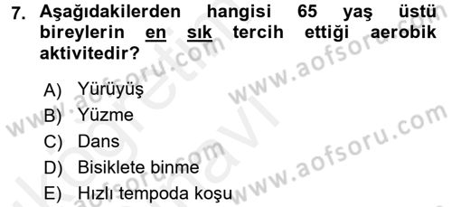 Fiziksel Rehabilitasyon Dersi 2017 - 2018 Yılı 3 Ders Sınavı 7. Soru