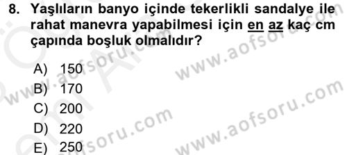 Fiziksel Rehabilitasyon Dersi 2017 - 2018 Yılı (Vize) Ara Sınavı 8. Soru