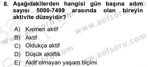 Fiziksel Rehabilitasyon Dersi 2017 - 2018 Yılı (Final) Dönem Sonu Sınav Soruları 8. Soru