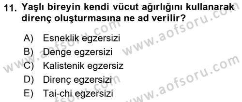 Fiziksel Rehabilitasyon Dersi 2018 - 2019 Yılı 3 Ders Sınav Soruları 11. Soru