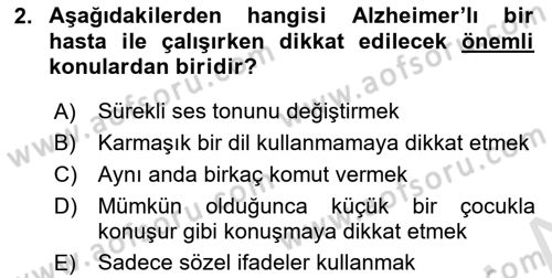 Fiziksel Rehabilitasyon Dersi 2018 - 2019 Yılı 3 Ders Sınav Soruları 2. Soru