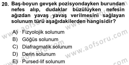 Fiziksel Rehabilitasyon Dersi 2018 - 2019 Yılı 3 Ders Sınav Soruları 20. Soru