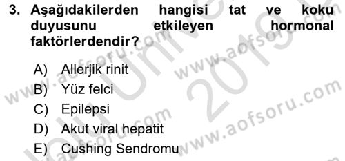 Fiziksel Rehabilitasyon Dersi 2018 - 2019 Yılı 3 Ders Sınav Soruları 3. Soru