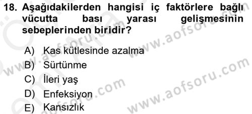 Fiziksel Rehabilitasyon Dersi Ara Sınavı Deneme Sınav Soruları 18. Soru