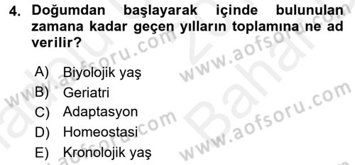 Fiziksel Rehabilitasyon Dersi Ara Sınavı Deneme Sınav Soruları 4. Soru