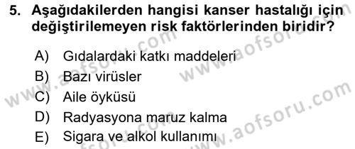 Fiziksel Rehabilitasyon Dersi Ara Sınavı Deneme Sınav Soruları 5. Soru