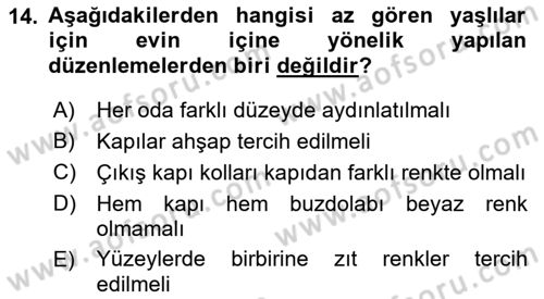 Fiziksel Rehabilitasyon Dersi 2018 - 2019 Yılı (Final) Dönem Sonu Sınav Soruları 14. Soru
