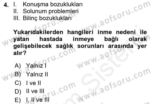 Fiziksel Rehabilitasyon Dersi 2018 - 2019 Yılı (Final) Dönem Sonu Sınav Soruları 4. Soru