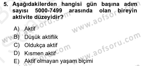 Fiziksel Rehabilitasyon Dersi 2018 - 2019 Yılı (Final) Dönem Sonu Sınav Soruları 5. Soru