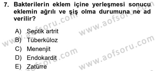 Fiziksel Rehabilitasyon Dersi 2018 - 2019 Yılı Yaz Okulu Sınav Soruları 7. Soru