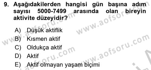 Fiziksel Rehabilitasyon Dersi 2018 - 2019 Yılı Yaz Okulu Sınav Soruları 9. Soru