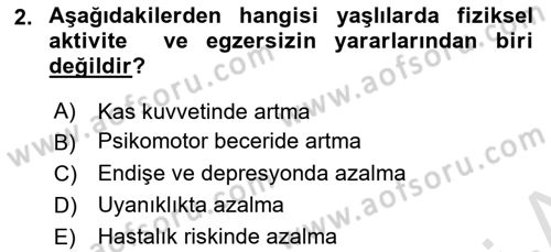 Fiziksel Rehabilitasyon Dersi Ara Sınavı Deneme Sınav Soruları 2. Soru
